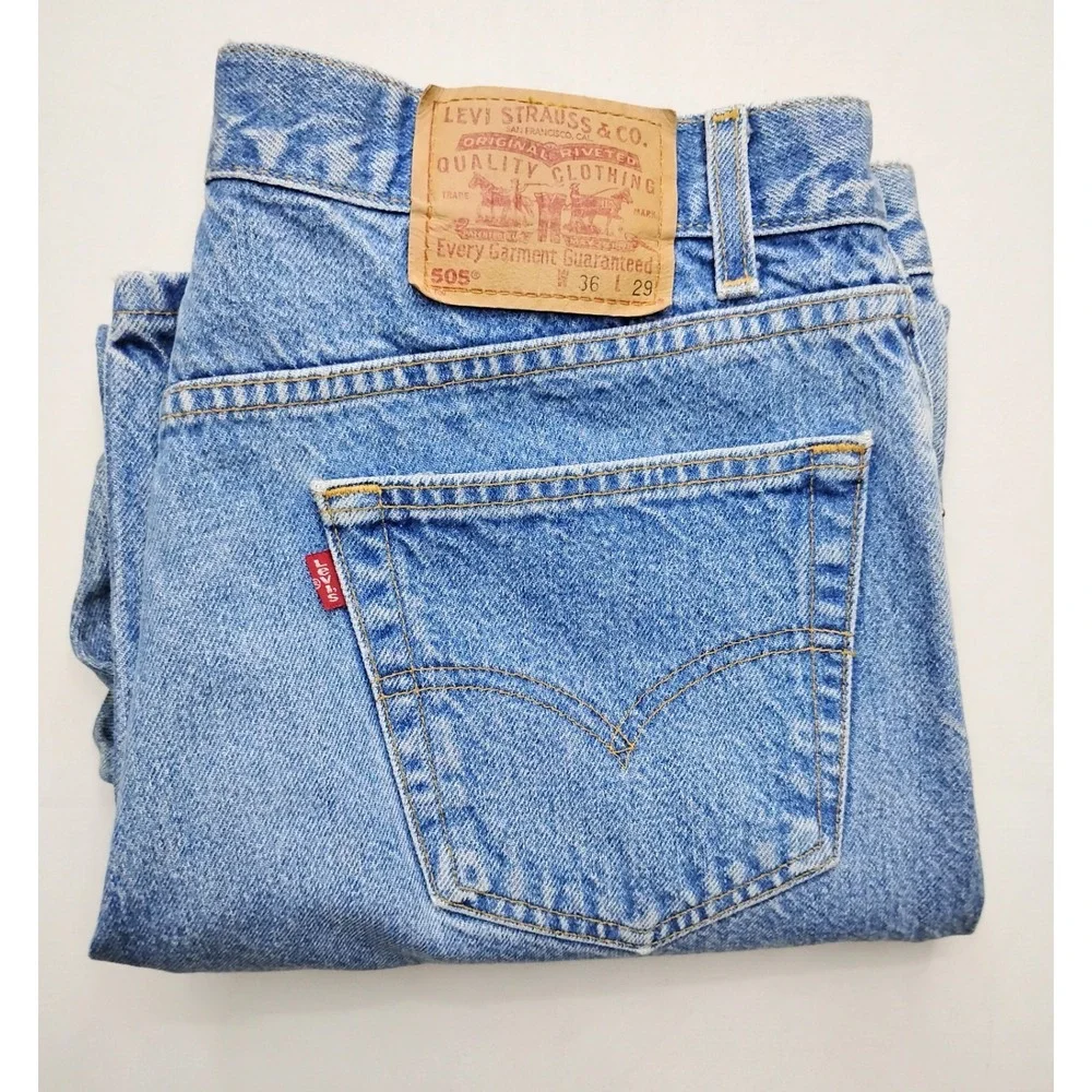 Levis 505 Jeans Mens 36x29 Straight Fit Pockets Vintage Made in Mexico 2001 Y2k